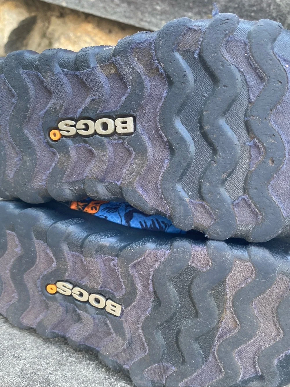 Bogs Kids Blue & Orange Dino Snow Boots